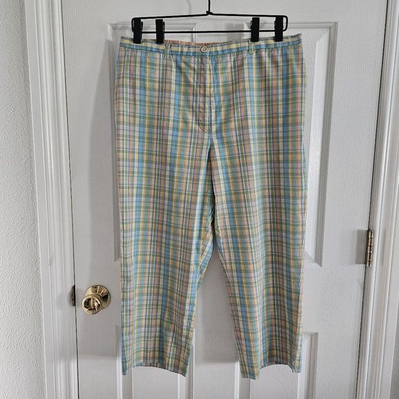 Lauren Ralph Lauren Pants - NWOT Vintage Lauren By Ralph Lauren Pastel Plaid Cropped Pants